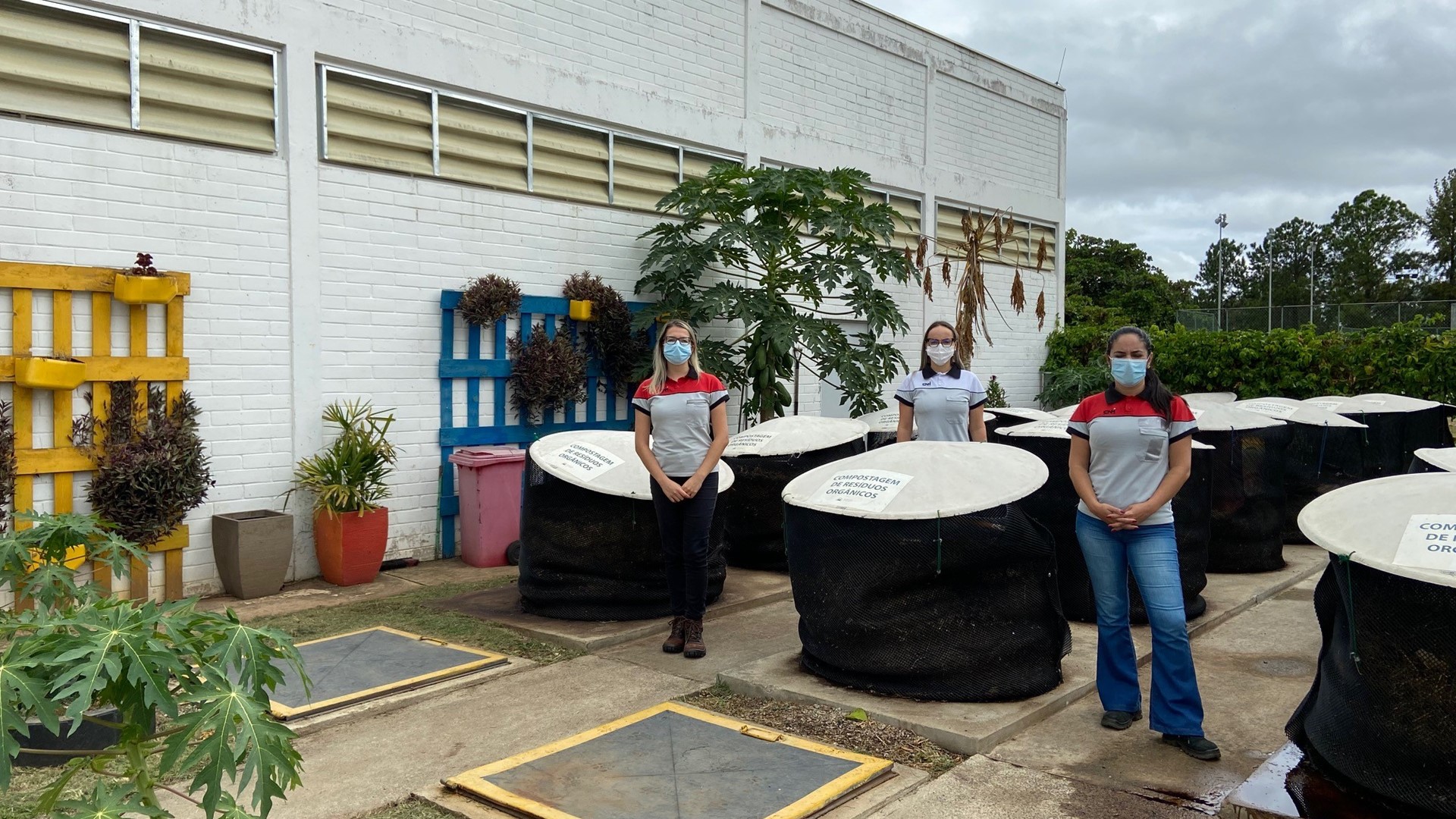 The composting area at CNH Industrial's plant in Sorocaba, Brazil