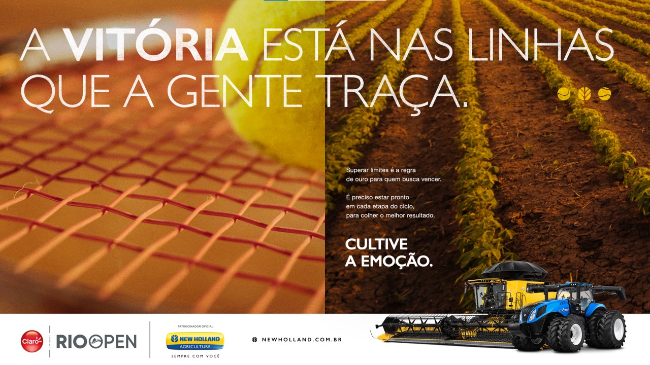 New Holland une agricultura e esporte com apoio ao Rio Open, maior torneio de tênis da América Latina