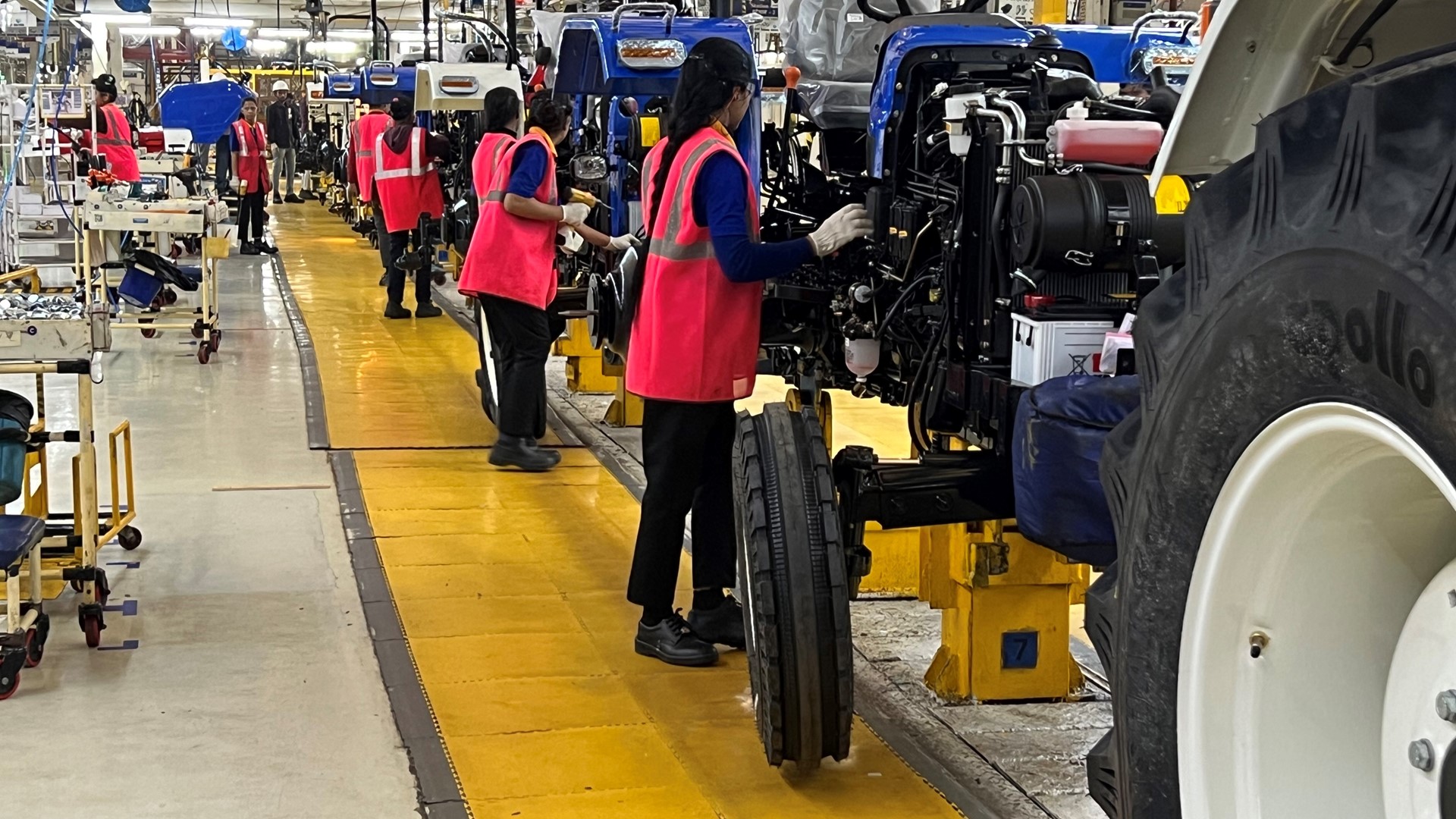 Women on the production line at the Greater Noida Plant in India