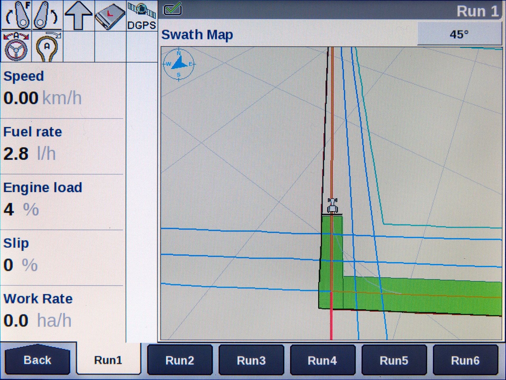 Case IH AccuGuide system headland management screen