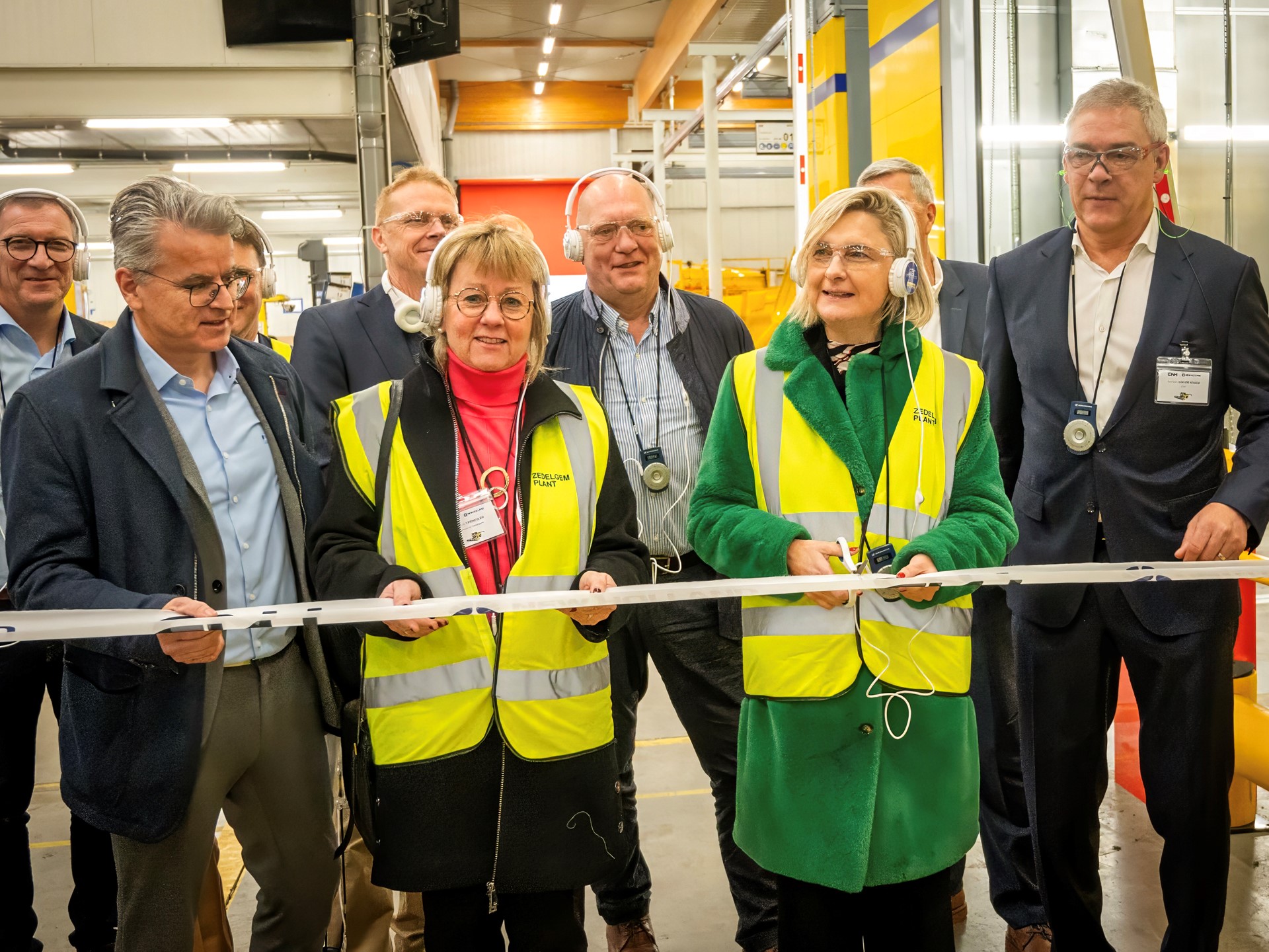 Tom Verbaeten CNH Chief Supply Chain Officer Annick Vermeulen Zedelgem Mayor Hilde Crevits Vice Minister Presiden
