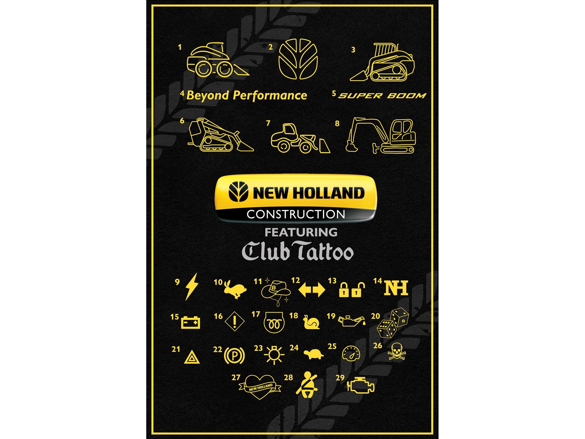 New Holland Construction Tattoo Drop