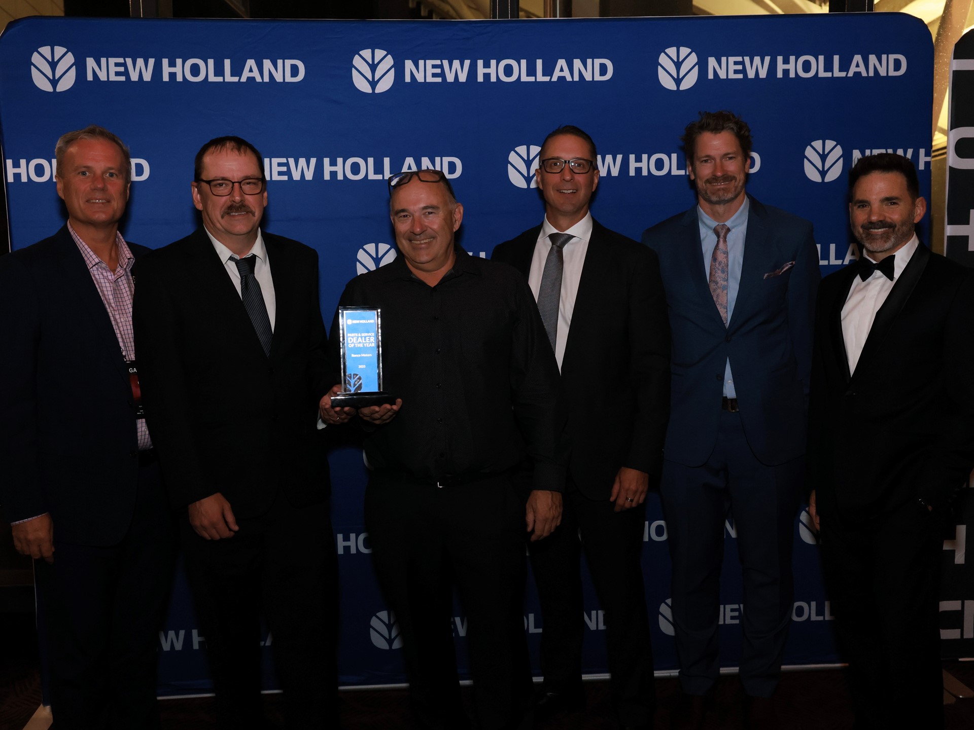 The Ronco Motors team and CNH team celebrating at the Dealer of the Year Awards in Adelaide South Australia