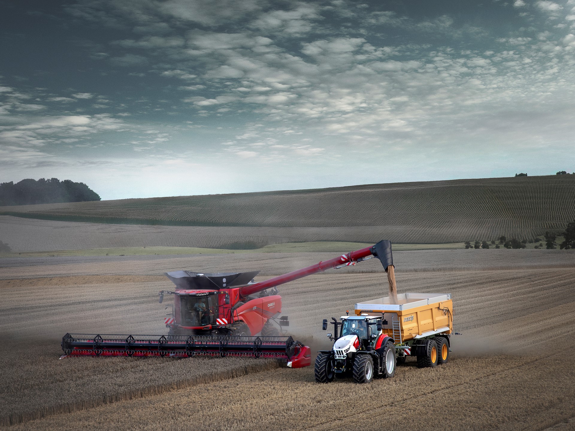 STEYR 26 IMPULS in the field during harvesting