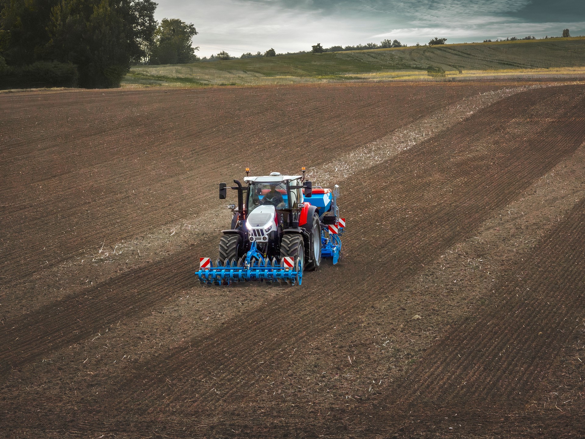 STEYR 26 IMPULS in the field drone shot