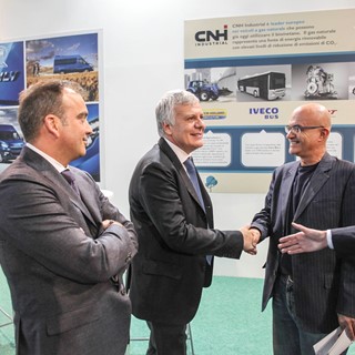 The Honourable Gian Luca Galletti, Italy's Minister of the Environment, Land and Sea, visits the CNH Industrial stand