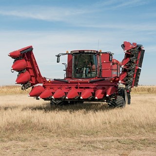 Case IH Axial Flow Combine with the flip-up tall corn attachment for the 4400 series corn heads