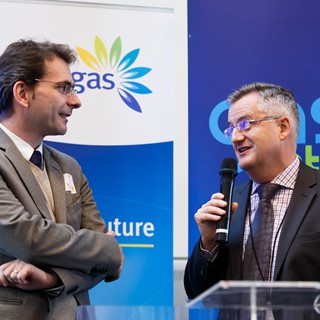 Iveco Brand President Pierre Lahutte (left) with Regis Mouton Chairman of Gas Naturally