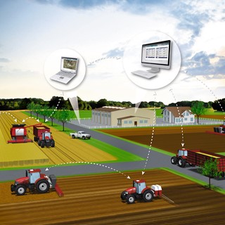 An illustration of how the Case IH AFS Telematics system can optimise farm processes