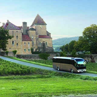 The Iveco Bus Magelys at the Château de Pierreclos