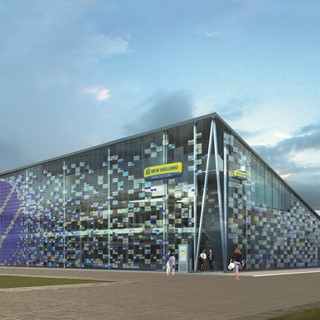 A rending of New Holland Agriculture's Sustainable Farm Pavilion at Expo Milan 2015