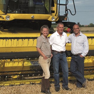 New Holland Agriculture combine on the BBC Harvest programme