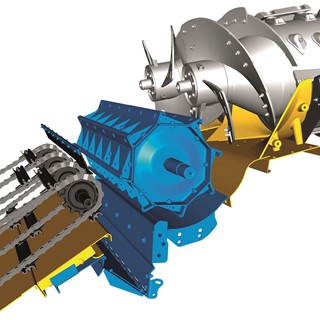 New Holland Dynamic Feed Roll™ technology is an option for the powerful twin-rotor combine harvesters CR8000 and CR9000