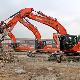 Case CX Excavators in demolition guise