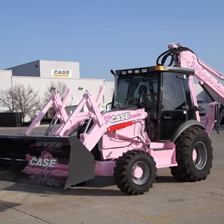 Case Pink backhoe loader