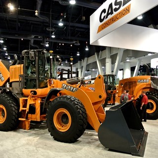 Case 921F wheel loader on the stand at Conexpo 2014