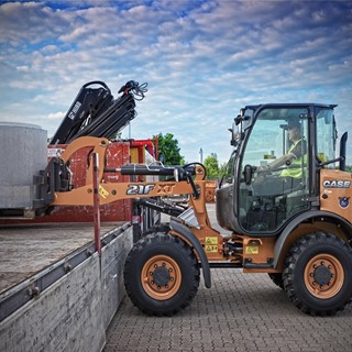 Case 21F XT compact wheel loader in specialist handling guise