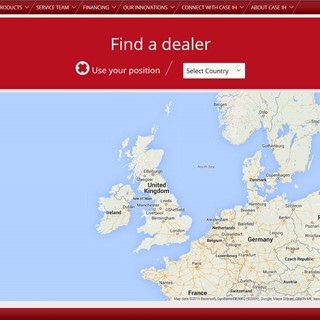 The Case IH redesigned website that offers maximum customer comfort Screenshot - dealer locator detail