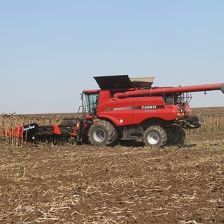 Axial Flow combine during the Case IH press trip to the Balkans