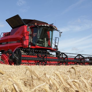 Axial Flow Combine working in wheat