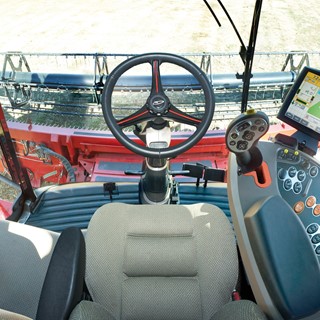 Axial Flow combine's new cab provides a perfect view of the header