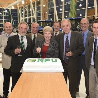 Former County Chairmen at the Essex NFU Centenary celebration held at the New Holland tractor plant in Basildon, Essex