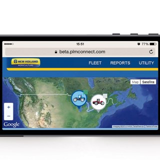 New Holland PLM® Connect eases fleet management, large or small - mobile device screen