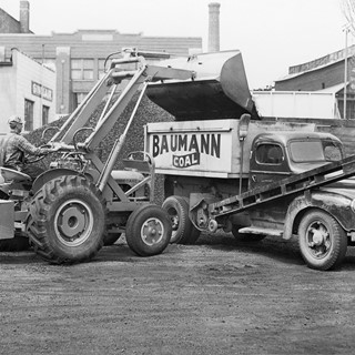 In 1957 Case purchases the American Tractor Corporation and introduces the first factory integrated backhoe loader