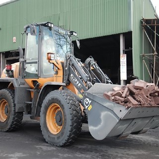 CASE Construction Equipment 521F XT wheel loader in waste configuration format