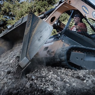 CASE TR270 Skid Steer Loader during construction of the Skate Park in San Marcos, Texas