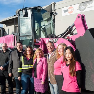 Representatives from Wintec, Canadian Breast Cancer Foundation, and Hitrac