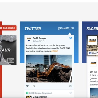A social media feed on the homepage offers an interactive digital experience