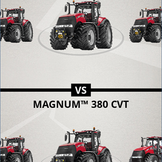 A useful comparison function allows users to evaluate key data from two different Case IH models side-by-side.