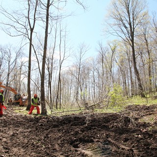 The project included clearing a 40,000 square foot pad for a future all-terrain vehicle program at the camp