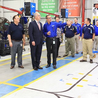 U.S. Senator Bob Casey gets a tour of CNH Industrial's  New Holland, Pennsylvania plant