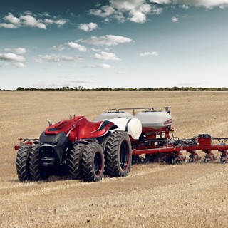 The autonomous concept tractor recognized as one of the most innovative and cutting-edge industrial designs