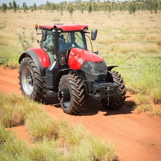 Case IH Optum on an Australian farm track