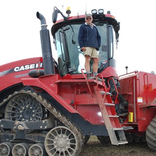 Eric Watson with his Case IH 9230 Axial-Flow® combine that achieved a World Record