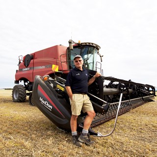 Eric Watson with the record breaking Case IH machine