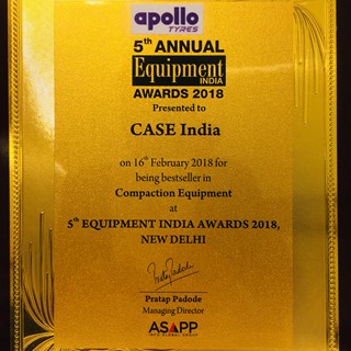 Equipment India Award - Best in the Compaction Equipment Category.