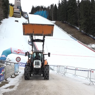 STEYR Traktoren assisting at the World Cup of ski jumping