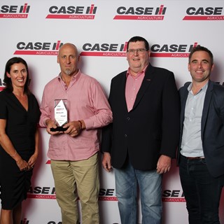 From left, Lisa Day, David Hair, Bruce Healy, brand leader for Case IH Australia/New Zealand, and Gareth Webb
