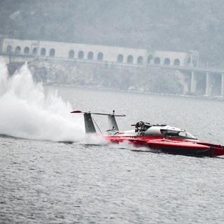 Fabio Buzzi during his Guinness World Record for the fastest speed on water