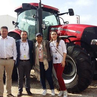 Visitors to the Case IH stand at the SIAM 2018 show in Morocco