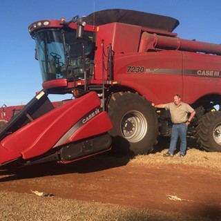 Andre Du Preez with his Case IH Axial Flow Combine