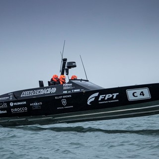 The record-setting FPT & Allblack Racing SL44 Powerboat