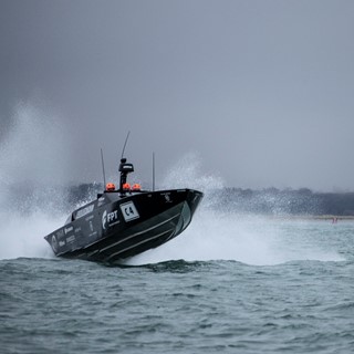The record-setting FPT & Allblack Racing SL44 Powerboat