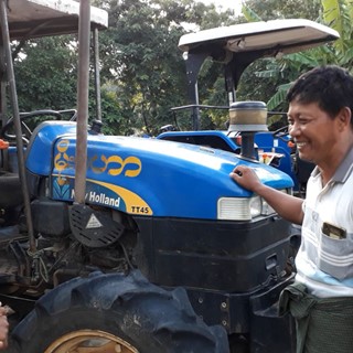 U Htay Lwin, New Holland TT45 tractor's owner.