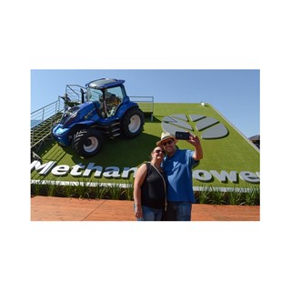 Novo trator movido a biometano é a principal atração da Agrishow. Fotos: Alexandre Maciel/New Holland