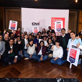 The CNH Industrial India team celebrates The Great Place to Work certification